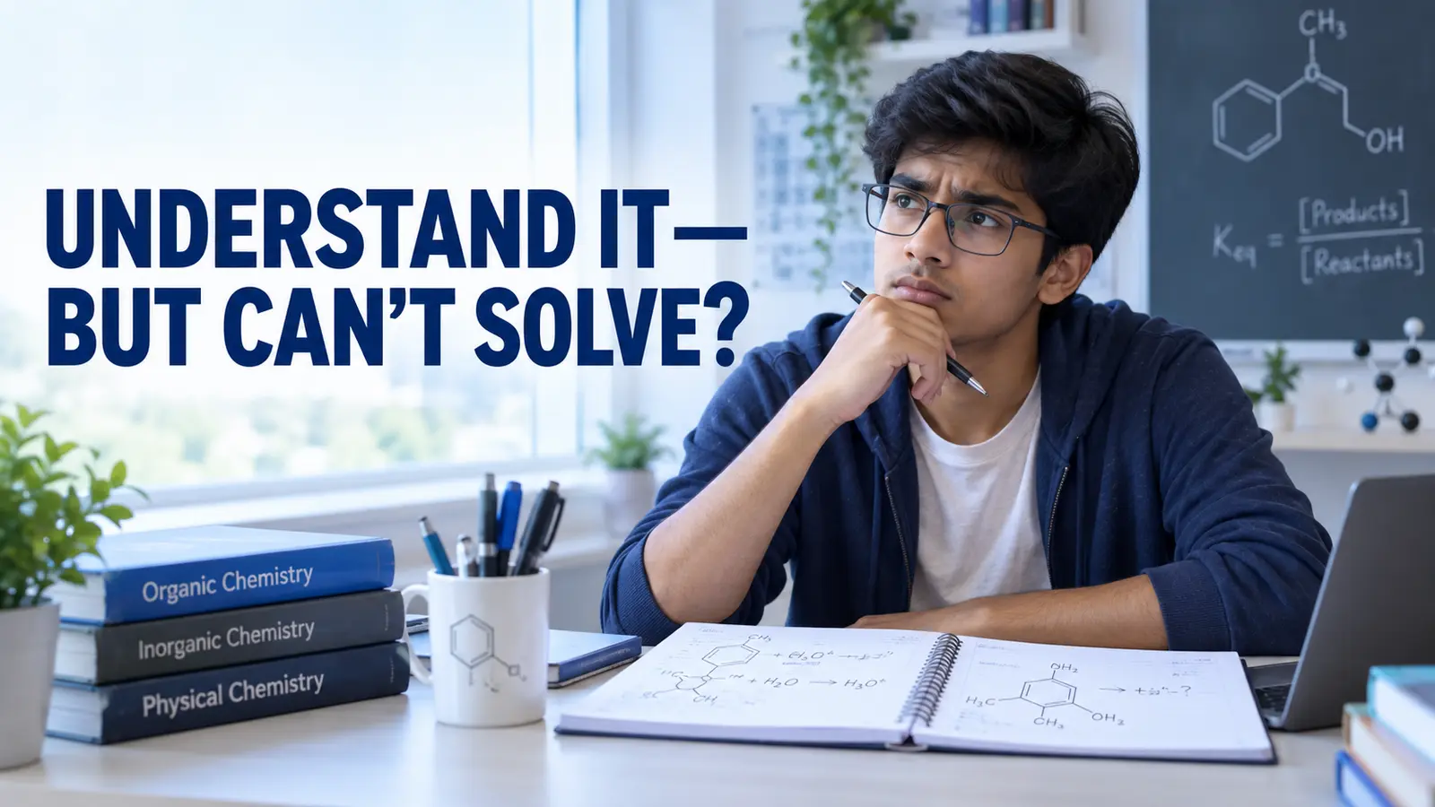 Student understands Chemistry but cannot solve questions independently